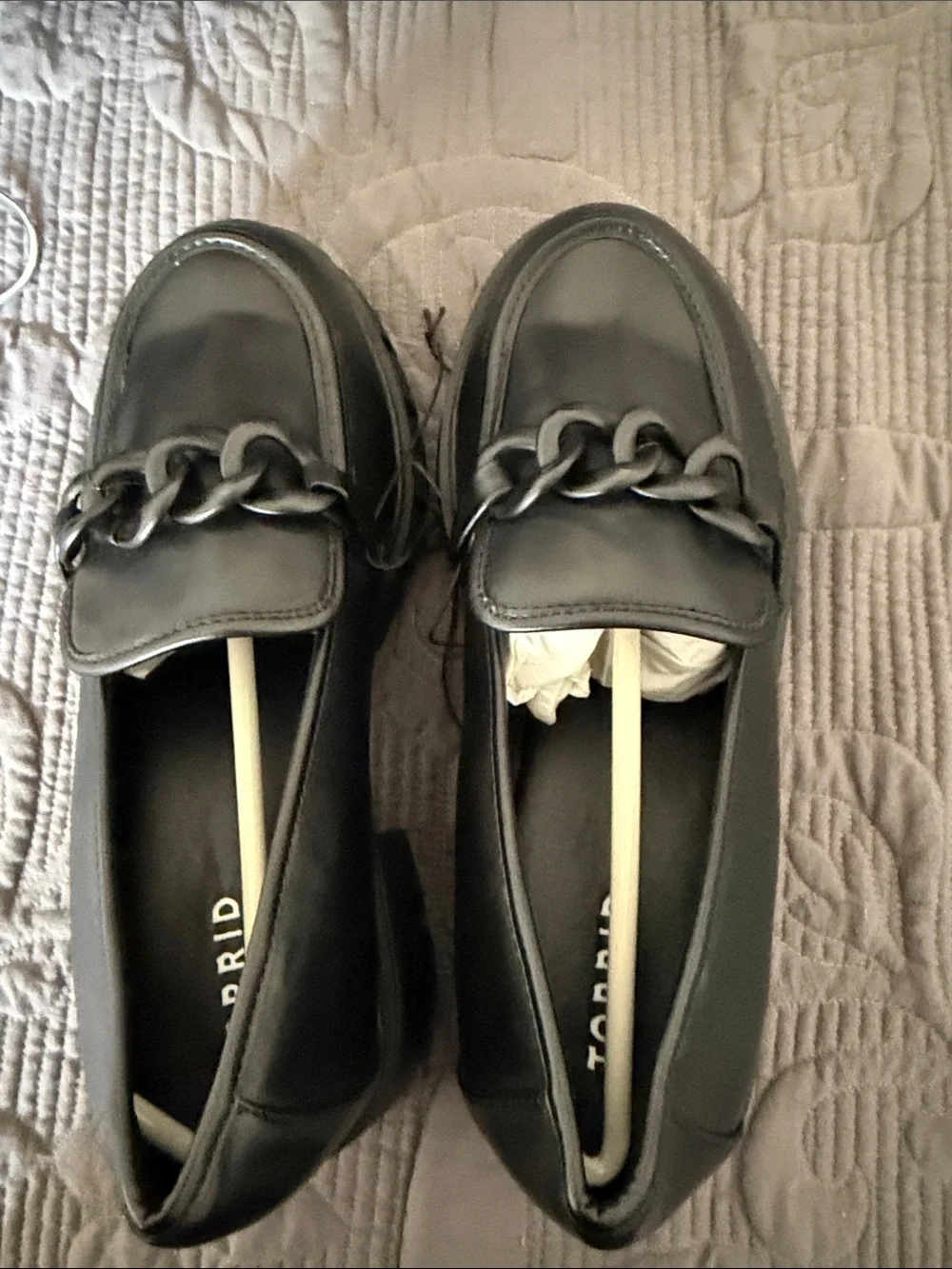 torrid Black Platform Chain-Trim Loafers